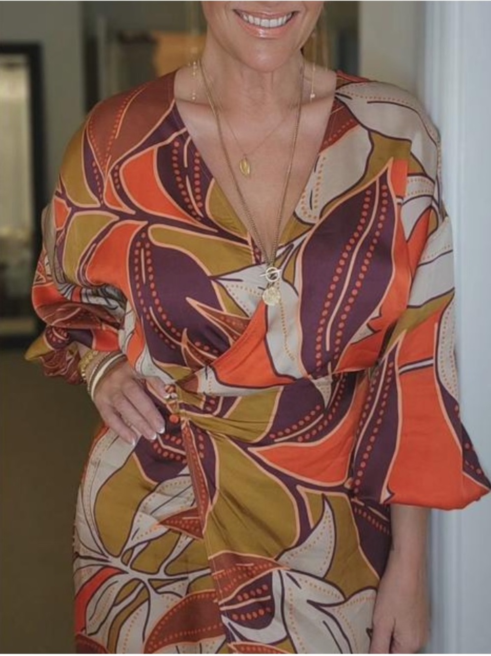 Anthropologie Printed Wrap Dress - Picture 2 of 9